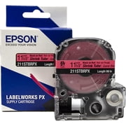 Epson LABELWORKS 211STBRPX - Black on Red Shrink Tube Label Maker Tape - AWG 2-8, 1/2" 11MM Wide, 96"