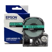 Epson LABELWORKS 212BGPX - Black on Green PET Label Maker Tape - 1/2" 12MM Wide, 30