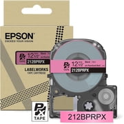 Epson LABELWORKS 212BPRPX - Black on Pearl Red PET Label Maker Tape - 1/2" 12MM Wide, 30