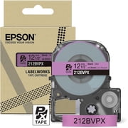 Epson LABELWORKS 212BVPX - Black on Purple PET Label Maker Tape - 1/2" 12MM Wide, 26