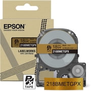 Epson LABELWORKS 218BMETGPX - Black on Metallic Gold PET Label Maker Tape - 3/4" 18MM Wide, 30'