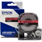 Epson LABELWORKS 218BRPX - Black on Red PET Label Maker Tape - 3/4" 18MM Wide, 30