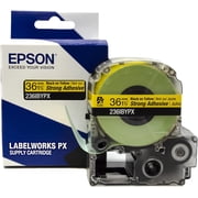 Epson LABELWORKS 236IBYPX - Black on Yellow Strong Adhesive PET Label Maker Tape - 1.5" 36MM Wide, 30