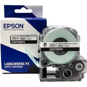 Epson LABELWORKS 236VTBWPX - Black on White Vinyl Label Maker Tape - 1.5" 36MM Wide, 22.9