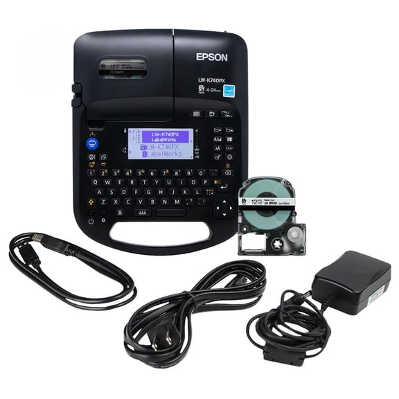 Epson LABELWORKS LW-K740PX Industrial Handheld Label Maker - Office, Home & Healthcare, Full Kit, Durable Labels