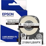 Epson LABELWORKS 218NYLBWPX - Black on White Nylon Label Maker Tape - 3/4" 18MM Wide, 19