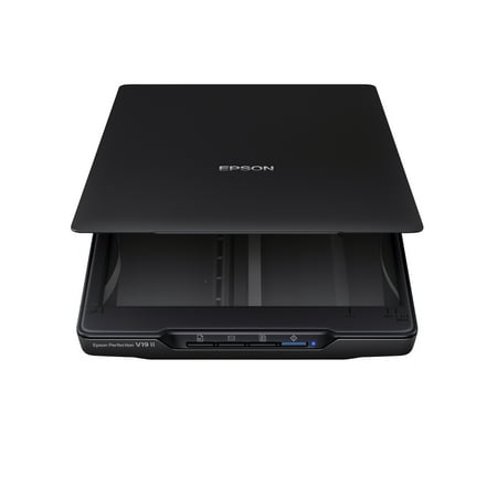 Epson - Perfection V19 II Color Photo and Document Flatbed Scanner - Black
