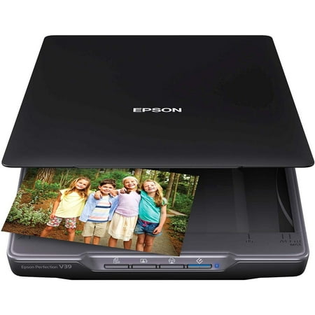 Epson - Perfection V39 Advanced Flatbed Color Photo Scanner - Black