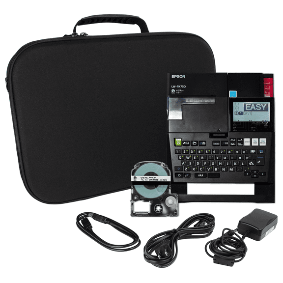 Epson LABELWORKS LW-PX750PCD Industrial Label Maker Kit - Portable Printer with Accessories, Multiple Tape Types