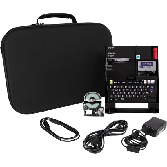 Epson LABELWORKS LW-PX750PCD Industrial Label Maker Kit - Portable Printer with Accessories, Multiple Tape Types