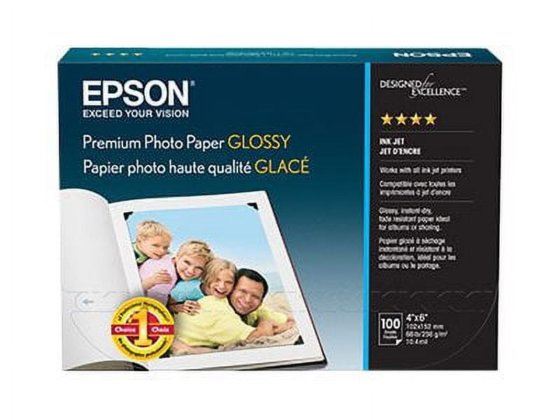 Epson Premium Glossy Photo Paper for Ink Printing, 4" x 6", High Gloss ...