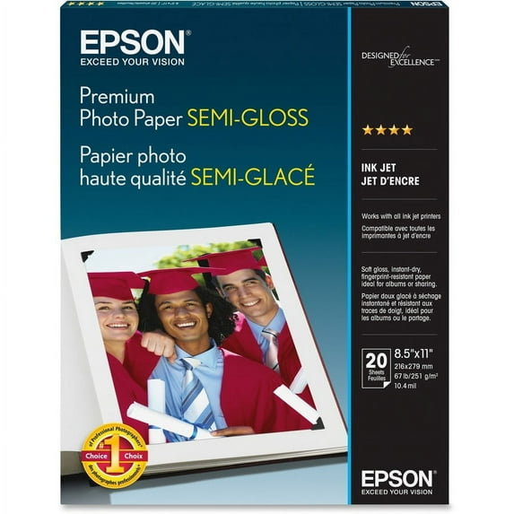 Epson Premium Photo Paper, 8.5 x 11 Inches, 20 Sheets