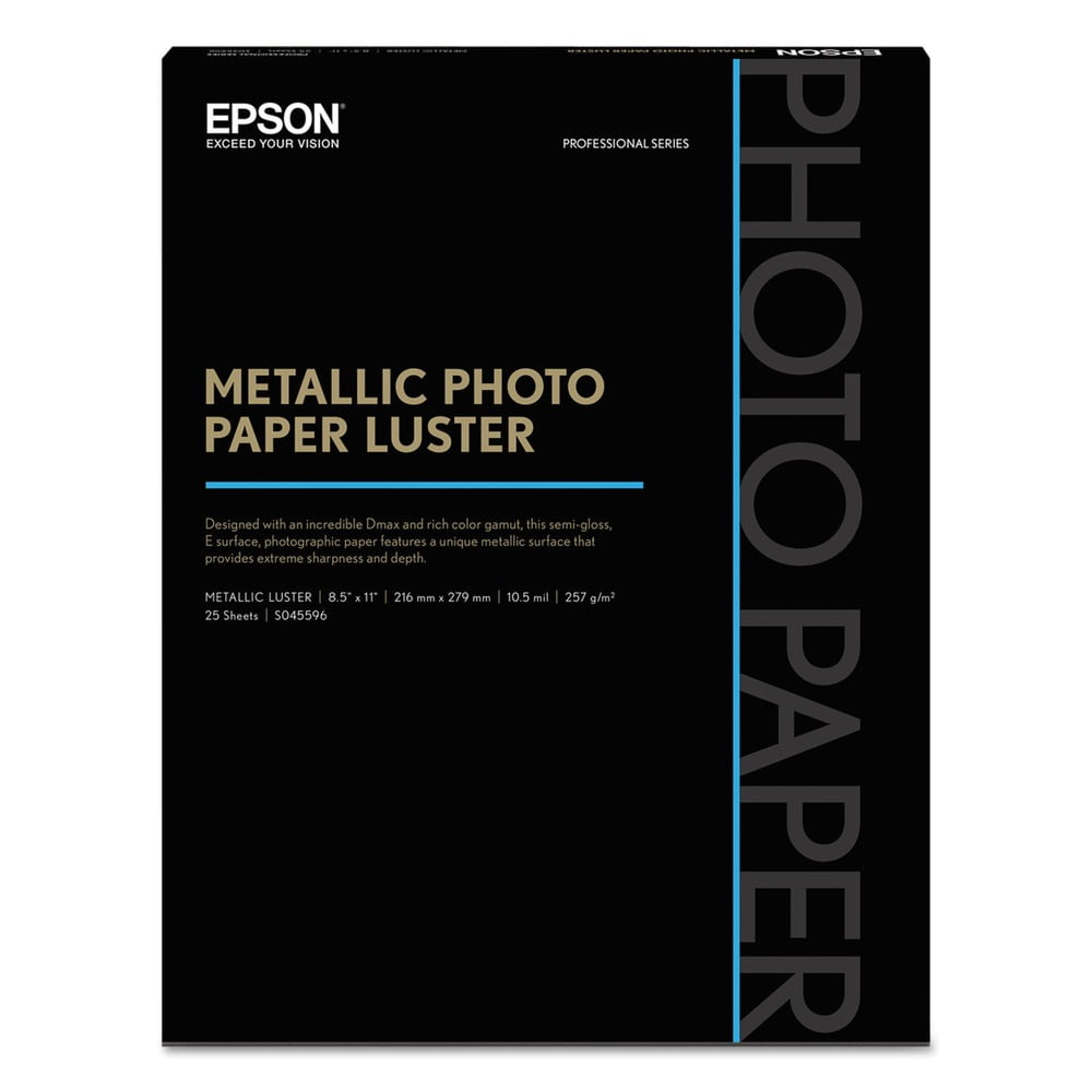 Professional Media Metallic Gloss Photo Paper, 10.5 mil, 8.5 x 11, White, 25/Pack Professional Media Metallic Gloss Photo Paper, 10.5 mil, 8.5 x 11, White, 25/Pack