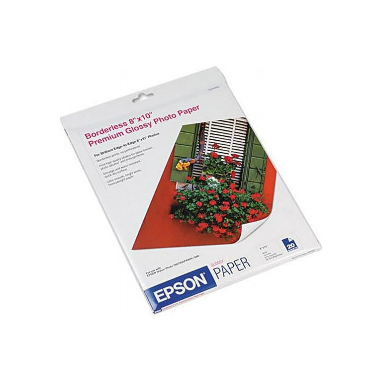 Epson Premium Photo Paper Glossy (8 x 10, 20 Sheets) S041465
