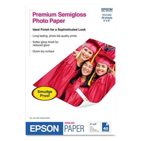 PREMIUM SEMIGLOSS PHOTO PAPER 4INX6IN 40-SHEETS