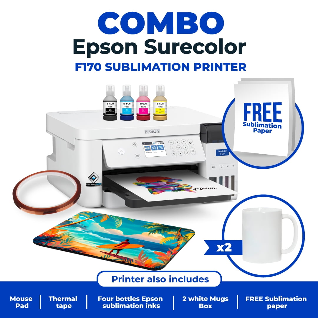 Epson Surecolor F170 Dye Sublimation Printer + FREE sheet sublimation paper + 1 thermal tape