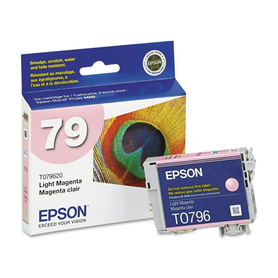 Epson T079620 (79) Claria Ink, 810 Page-Yield, Light Magenta -EPST079620