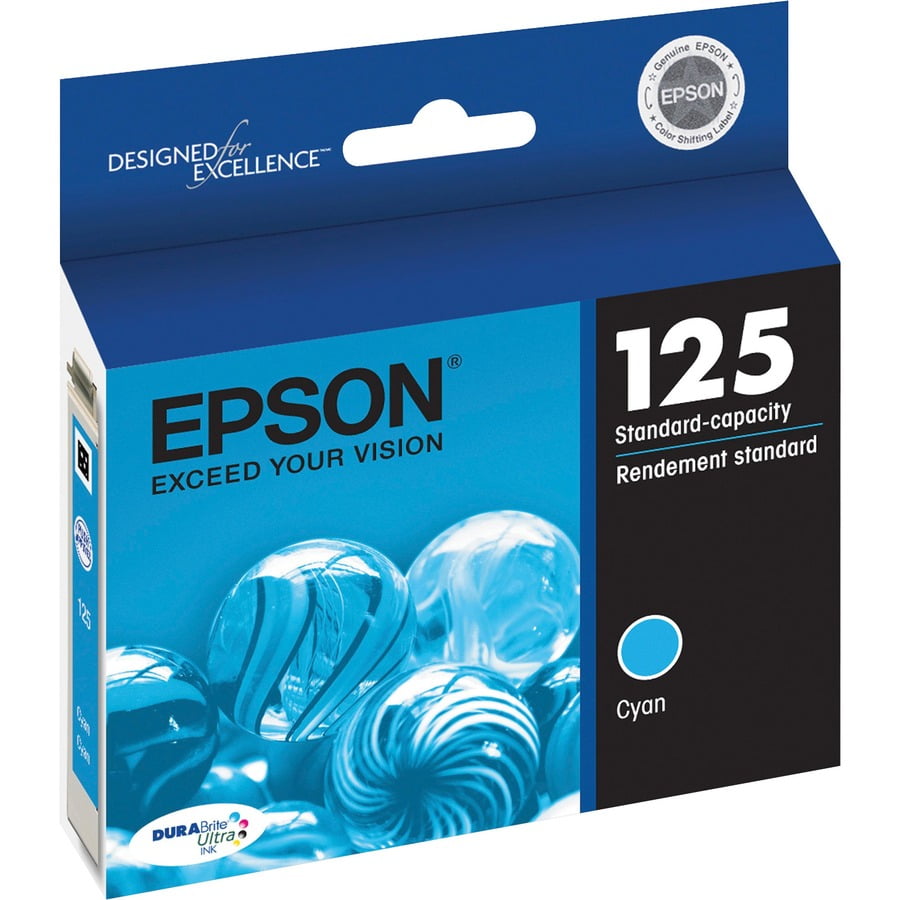 Epson DURABrite T125220 Original Ink Cartridge, Inkjet, 305 Pages, Cyan, 1 Each