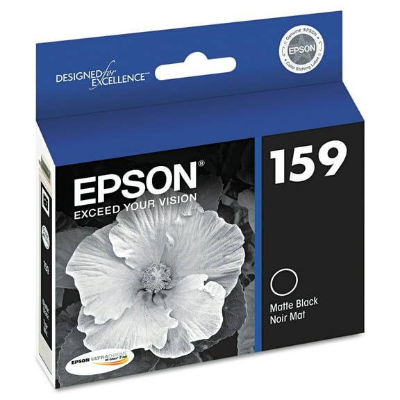 Epson T159820 (159) UltraChrome Hi-Gloss 2 Ink, Matte Black -EPST159820