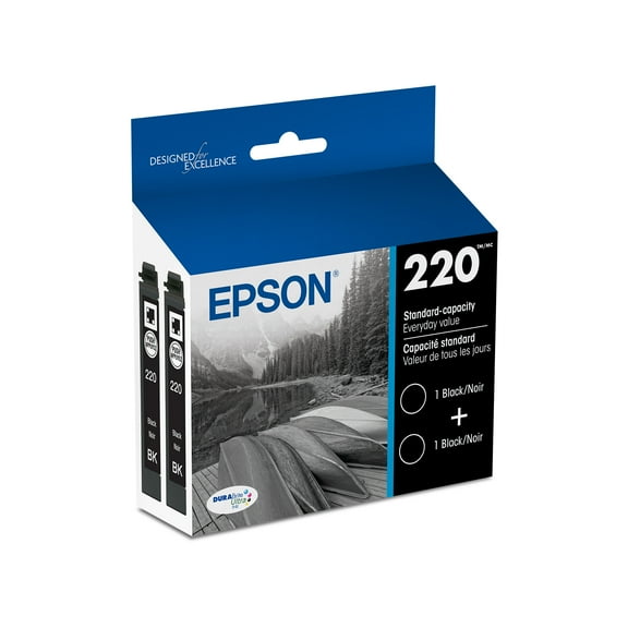 Epson T220120-D2 (220) DURABrite Ultra Ink, Black, 2/Pack