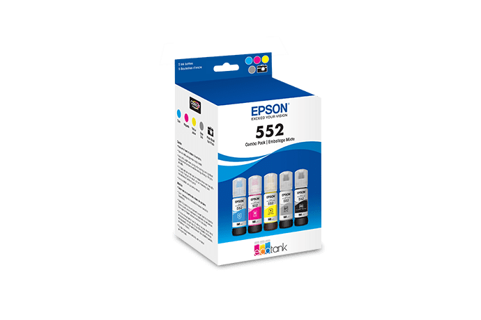 Epson T552 Cyan, Yellow, Magenta, Photo Black, Gray Ink Cartridges