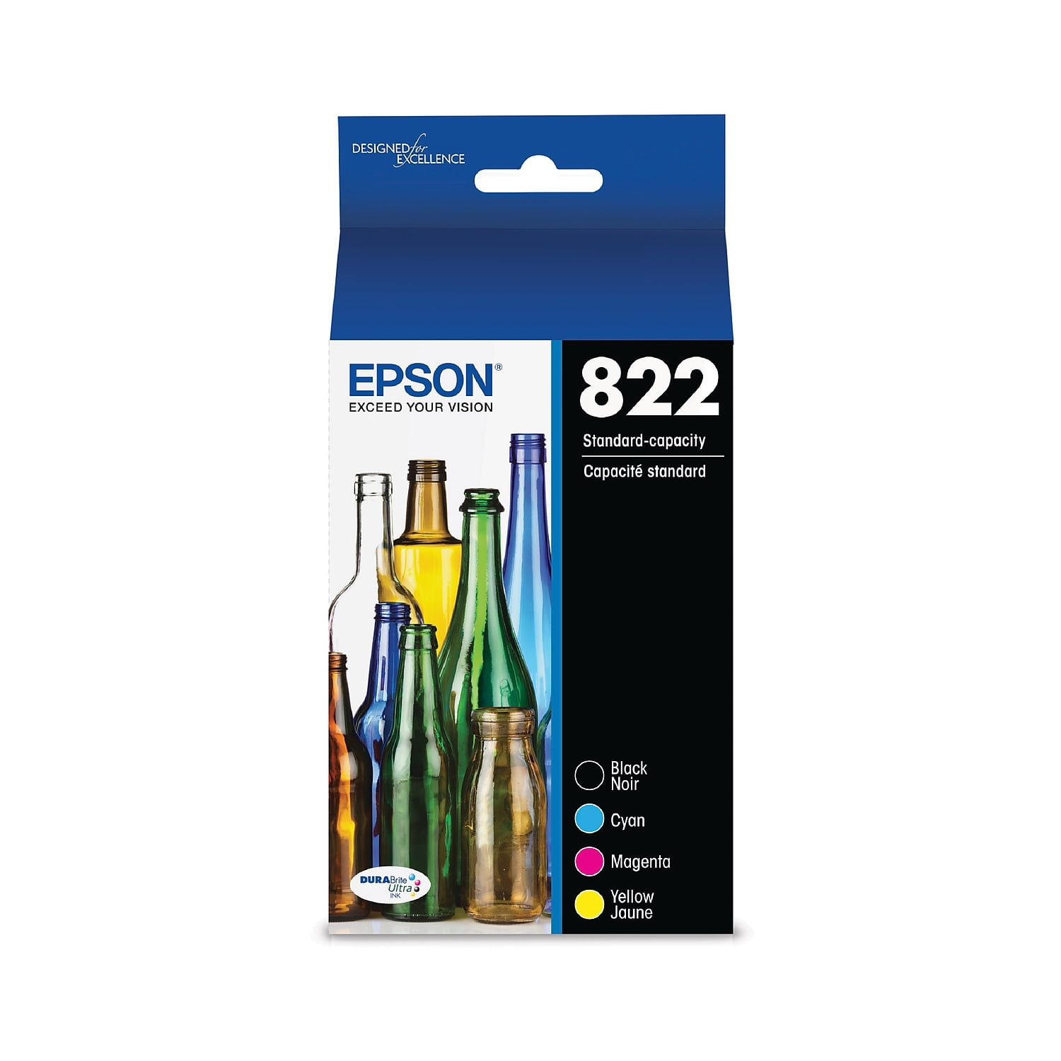 Epson T822120BCS (T812XL) DURABrite Ultra High-Yield Ink - Black/Cyan/Magenta/Yellow (4/Pack)