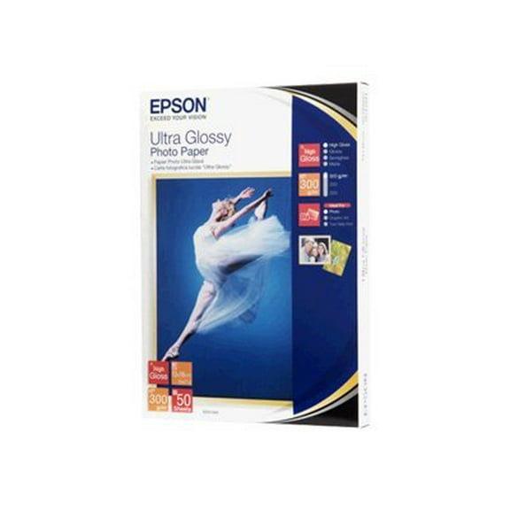 Epson Ultra Glossy Photo Paper - Glossy - 5.12 in x 7.1 in - 300 g/m - 50 sheet(s) photo paper - for Expression Premium XP-900; SureColor P800; WorkForce WF-2010, 2630, 2660, 2750, 2760, 3620