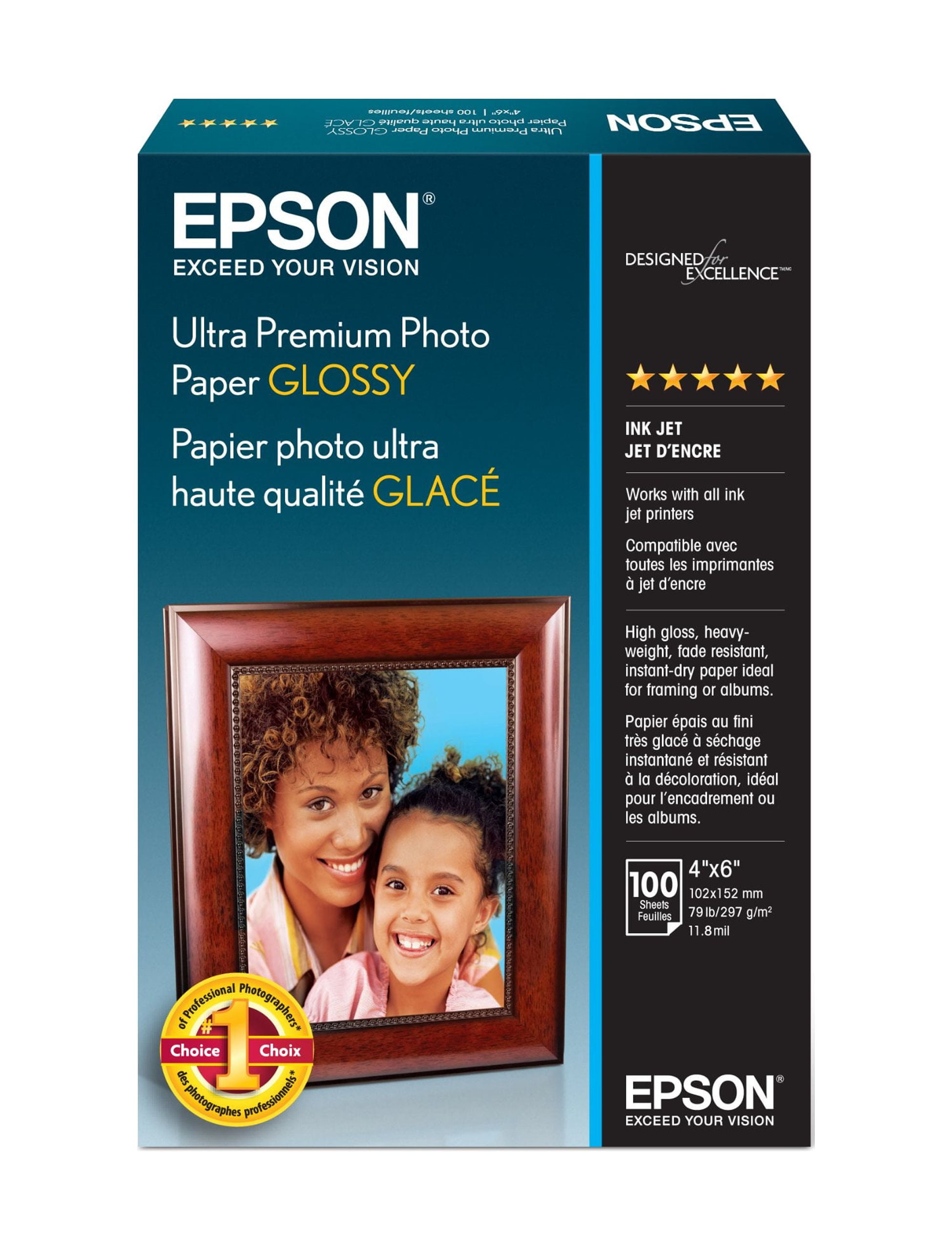 Epson Ultra Premium Photo Paper Glossy S042174, 4" x 6" (100 sheets