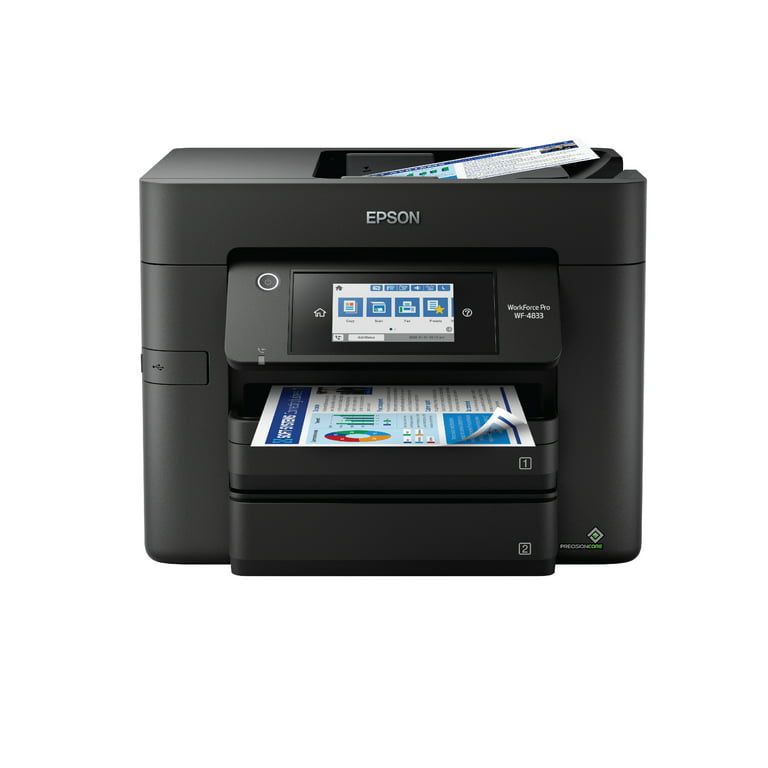 Optimisme Mening Dekorative Epson WorkForce Pro WF-4833 Wireless All-in-One Printer with Auto 2-Sided  Print, Copy, Scan and Fax, 50-Page ADF, 500-Sheet Paper Capacity, and 4.3"  Color Touchscreen - Walmart.com