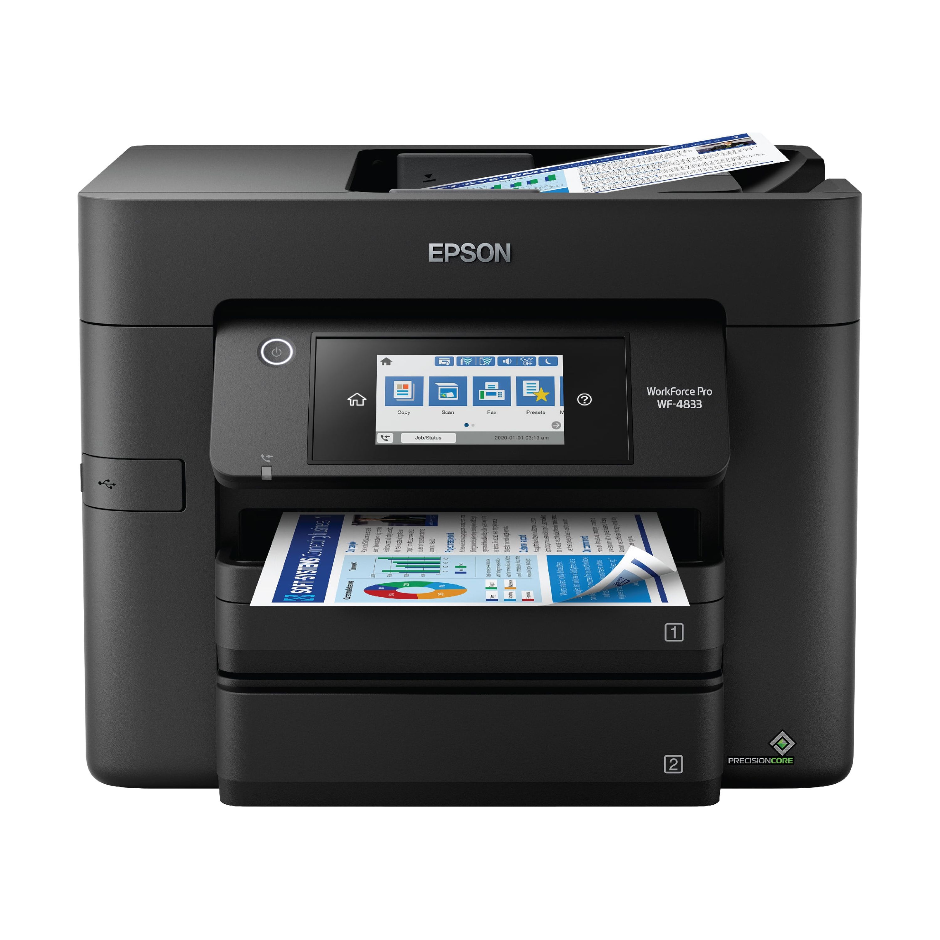 Epson WorkForce Pro WF-4833 Wireless All-in-One Printer with Auto 2-Sided Print, Copy, Scan and Fax, 50-Page ADF, 500-Sheet Paper Capacity, and 4.3" Color Touchscreen - image 1 of 5