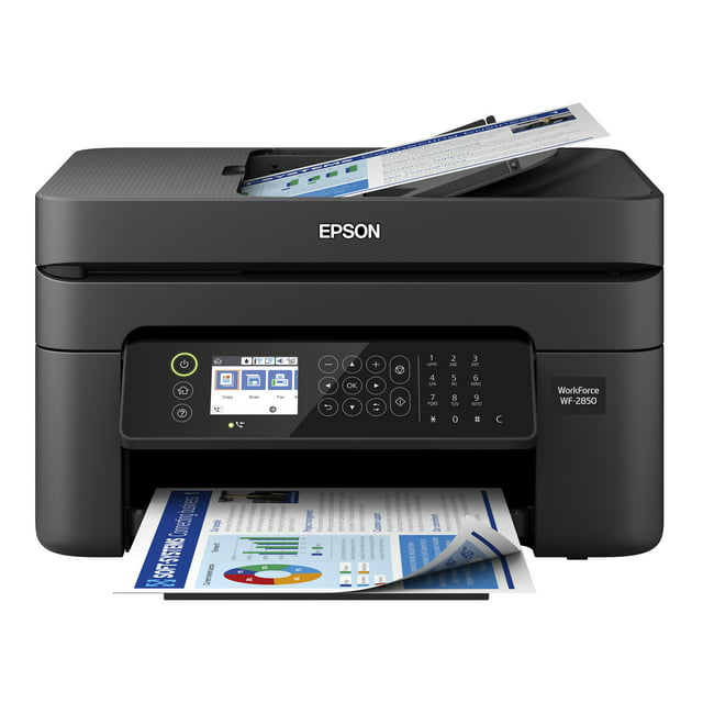 Epson WorkForce WF-2850 All-in-One Wireless Color Printer with Scanner, Copier and Fax