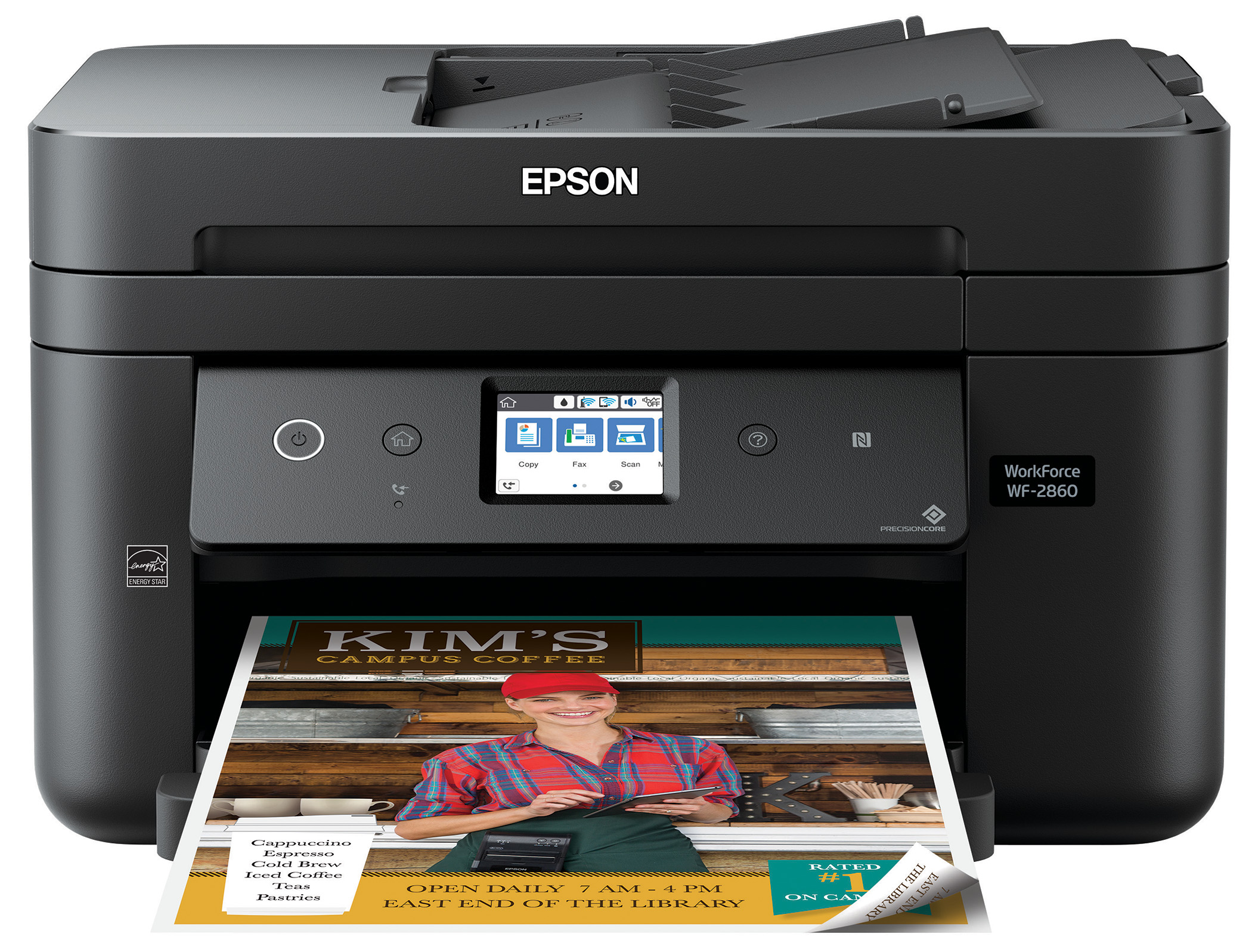 Epson WorkForce WF-2860 All-in-One Wireless Color Printer with Scanner, Copier, Fax, Ethernet, Wi-Fi Direct and NFC - image 1 of 6