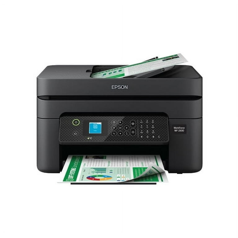Epson WF 2930 All in One Wireless Printer with Scan Copy Fax Auto Document Feeder 2 Sided Printing 1.4 Display Walmart