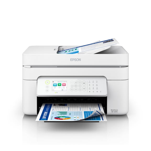 Epson WorkForce WF-2970 Wireless All-in-One Inkjet Printer with Scan, Copy, Fax, Auto Document Feeder, Automatic 2-Sided Printing and 2.4" Color Display