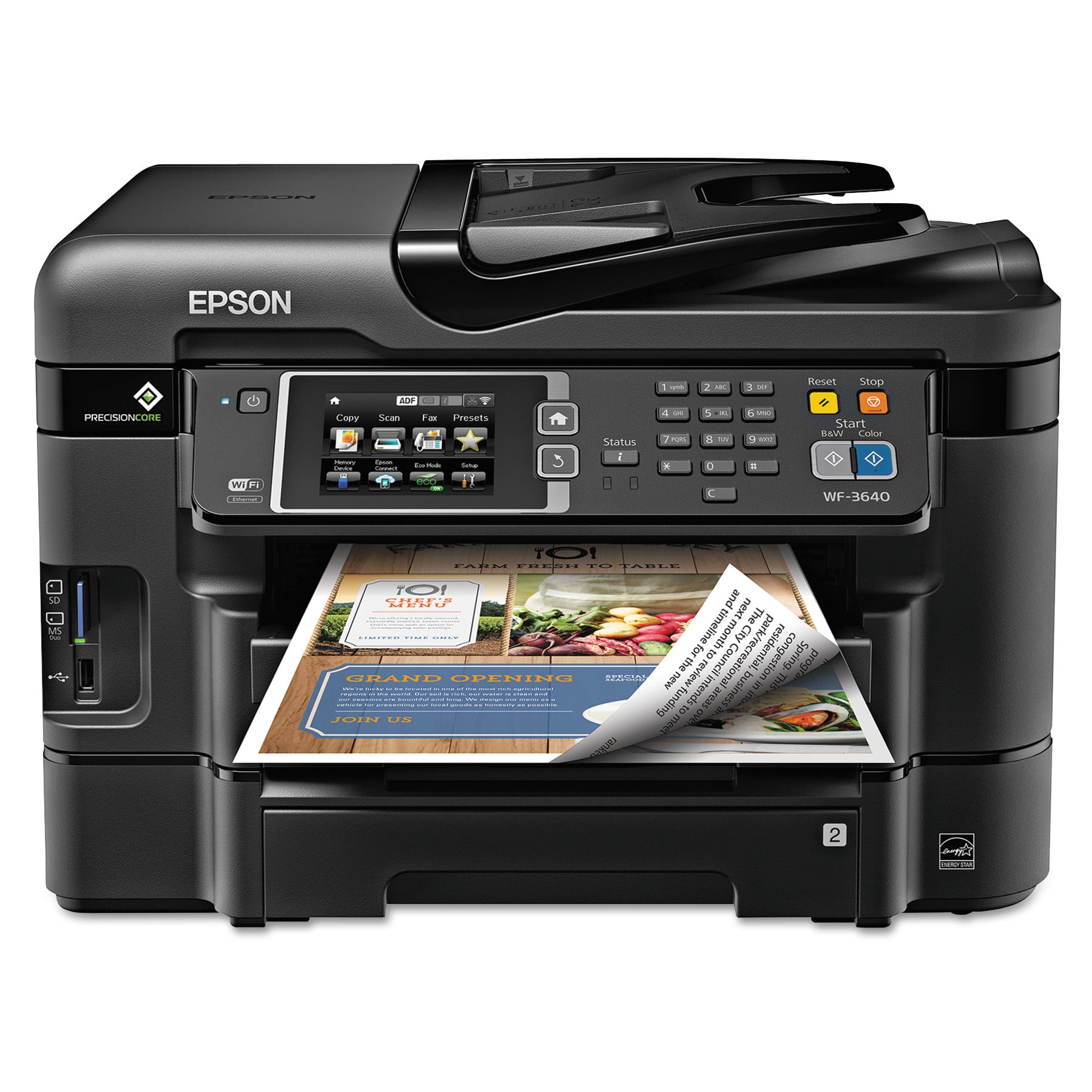 Epson WorkForce WF3640 AllinOne Wireless Color Printer, Copier