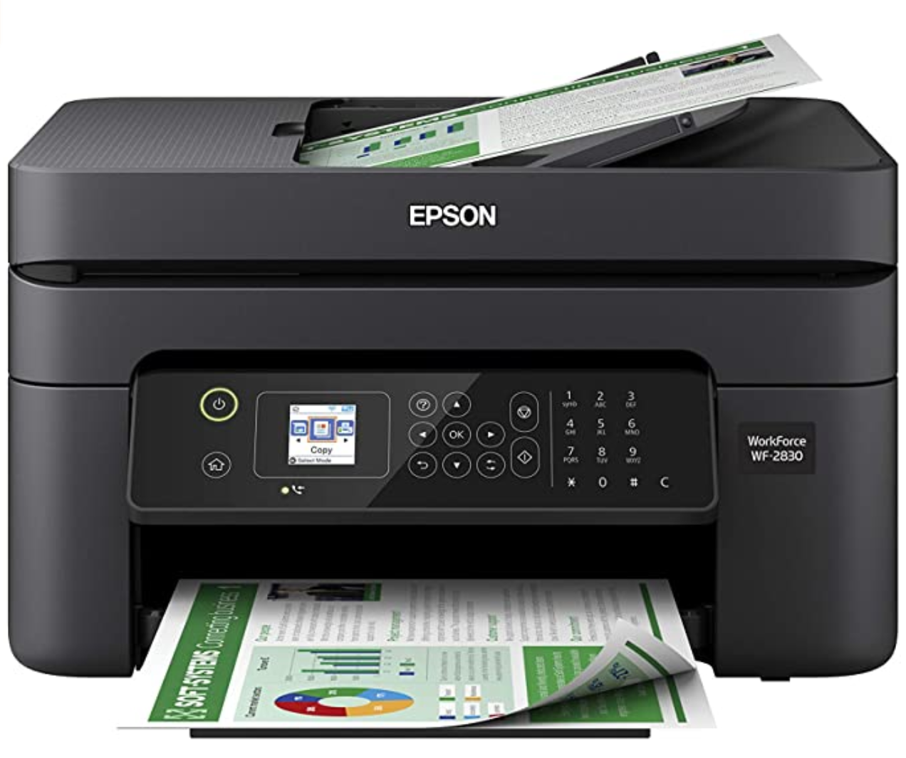 Epson Workforce WF-2830 All-in-One Wireless Color Printer with Scanner, Copier and Fax - image 1 of 1