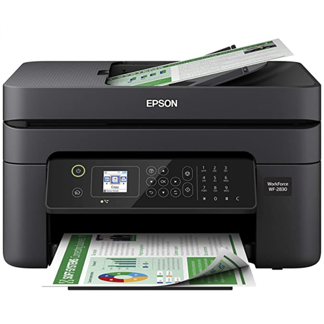 Epson Workforce WF-2830 All-in-One Wireless Color Printer with Scanner, Copier and Fax