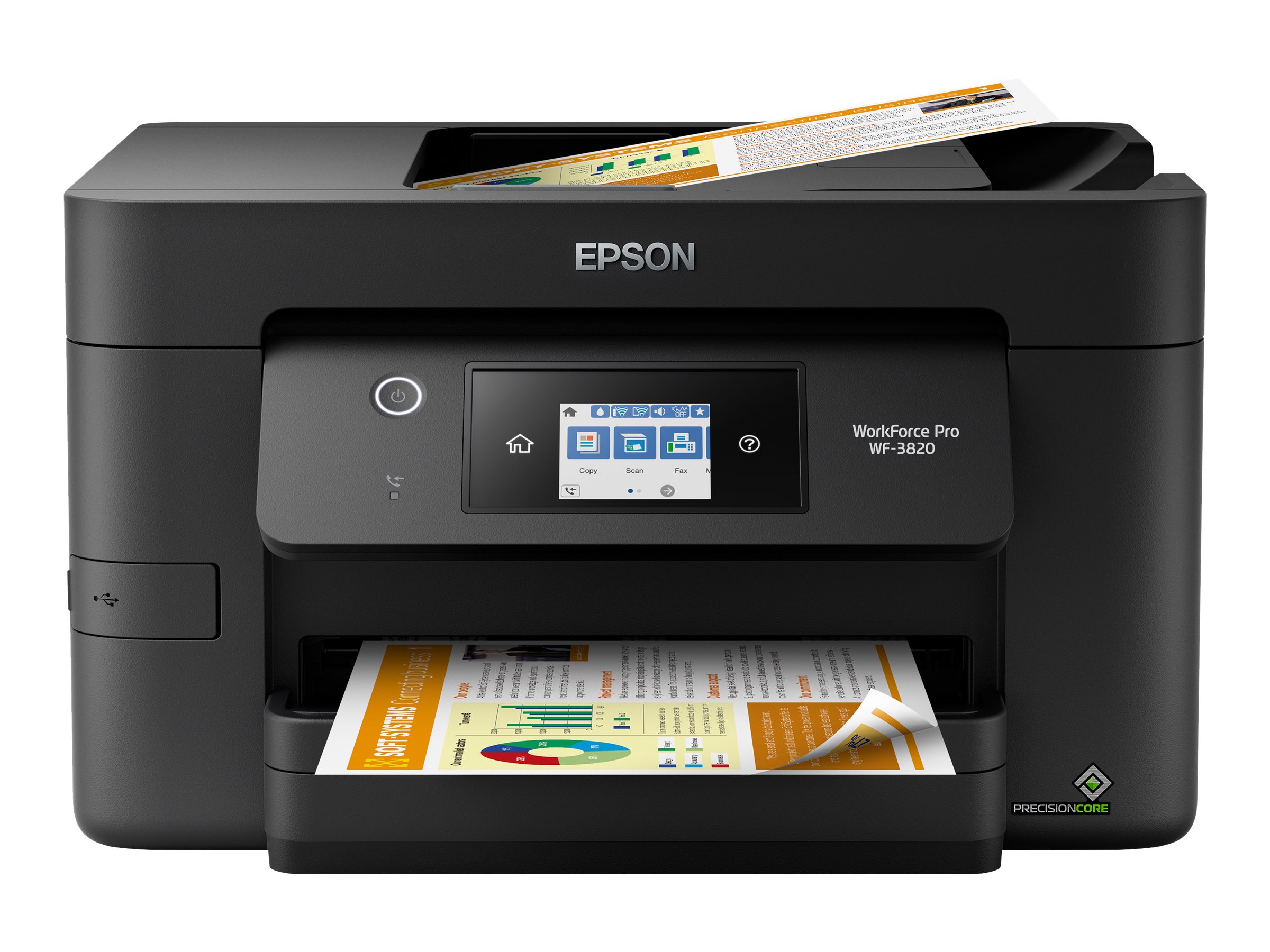 Epson(r) Workforce(r) Pro WF-3820 Wireless Color Inkjet All-in-One Printer, Black Large - image 1 of 6