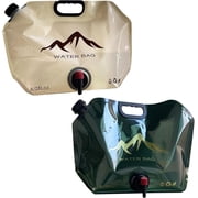 Epullzh Water Container with Spigot 2 Pcs/8L Folding Water Storage Water Carrier Camping Water Bag with Tap for Hiking Climbing Fishing Travel Picnic