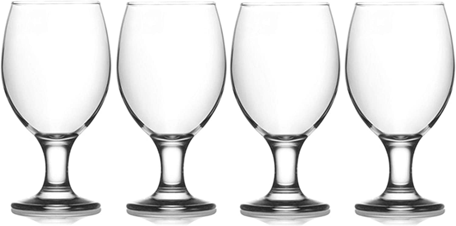 Clear Optic Panel Water Glasses Goblets Wine Glasses 4 14 Oz Thin Stem  Glasses 