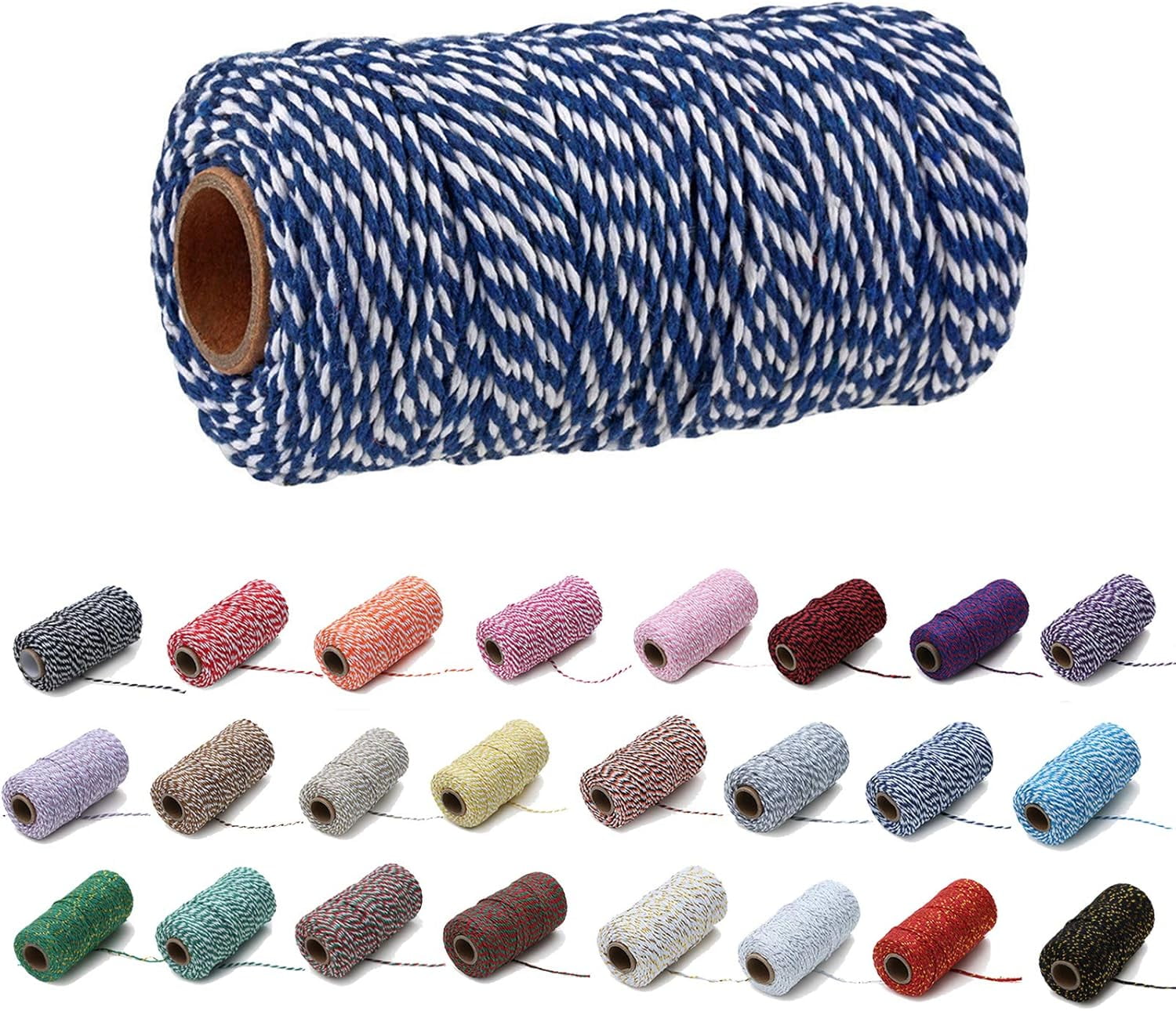 Twine Rope Color EQARP Cotton Cord Baker's Twine, 109 Yard, Colorful 2mm String ...