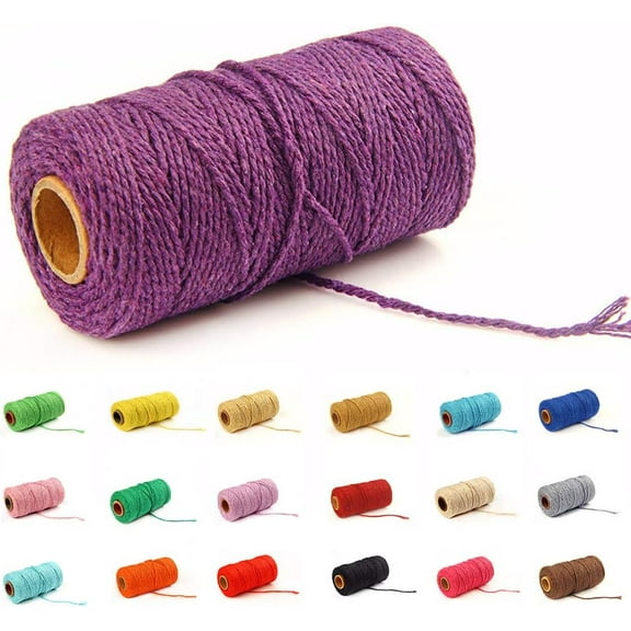 Eqarp Macrame Cotton Cord 2mm Light Purple Craft Rope Spool 109 Yards DIY Plant Hangers Gift Wrapping