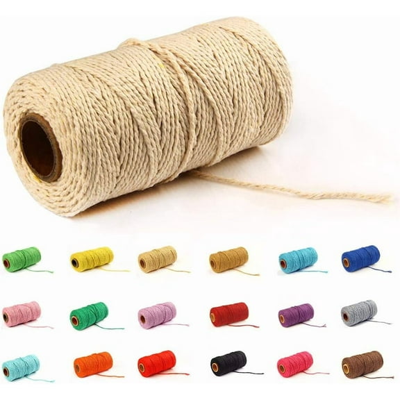 Eqarp Macrame Cotton Cord 2mm Light Purple Craft Rope Spool 109 Yards DIY Plant Hangers Gift Wrapping