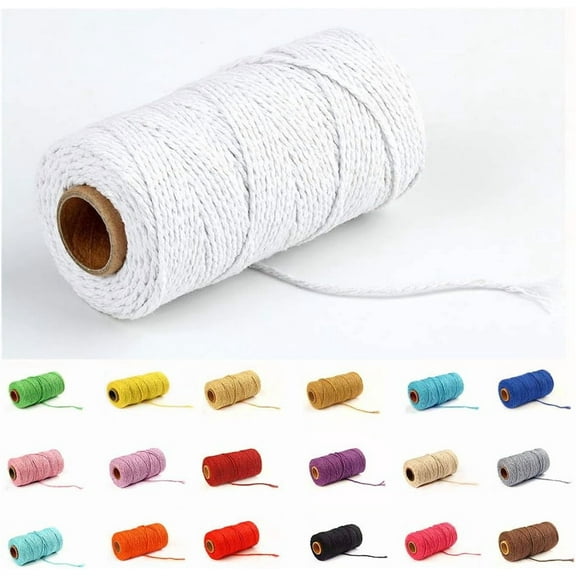 Eqarp Macrame Cotton Cord 2mm Light Purple Craft Rope Spool 109 Yards DIY Plant Hangers Gift Wrapping