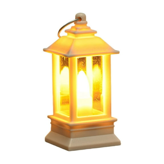 Eqiqhoxyi Christmas Electronic Candle Light Ambient Light - Mini Desktop Hanging Ornament Oil Lamp Night Light for Holiday Warm Decor (Black/White)