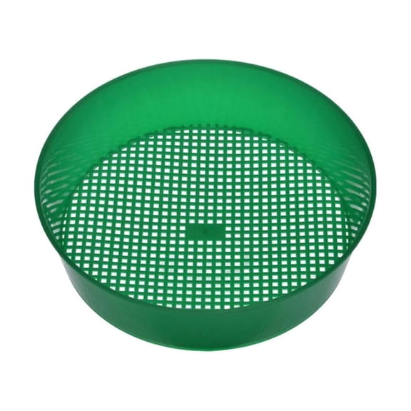 Eqslft 1 Pack Garden Soil Compost Sifter, Fossil Soil Sieves Screen for Gardening, Fine Classifier Compost Strainer, Round Plastic Riddle Work Tray(21cm)