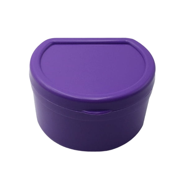 Eqslft 1 Pc Denture Bath Box Cup, Complete Clean Care for Dentures, Clear Braces, Container False Teeth Storage Box, Individually Sealed
