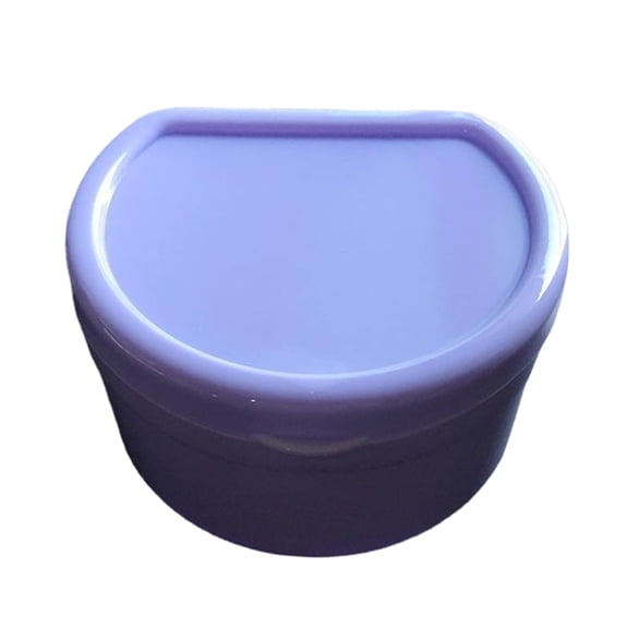 Eqslft 1 Pc Denture Bath Box Cup, Complete Clean Care for Dentures, Clear Braces, Container False Teeth Storage Box, Individually Sealed