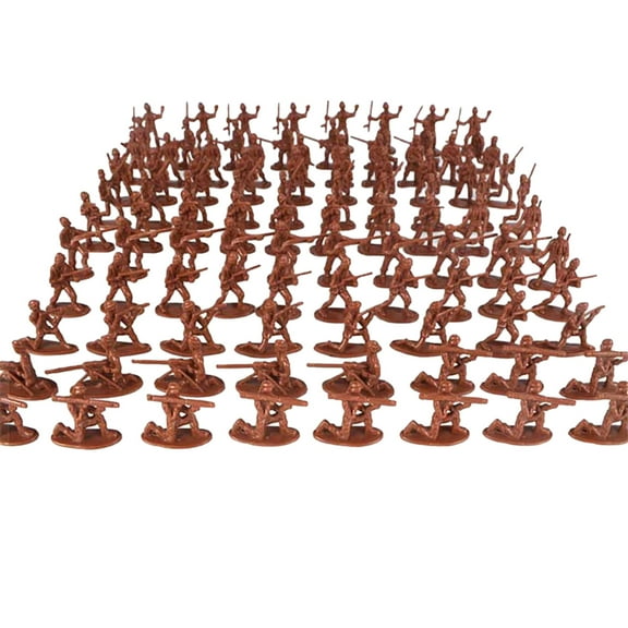 Eqslft 100 Pcs Army Men Soldiers Set Green Army Men 1-1.5 Inches Mini People Figurines Soldiers Assorted Poses Action Figures Model Trains Miniature Scenes Gift