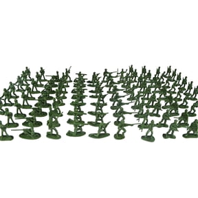 Eqslft 100 Pcs Army Men Soldiers Set Green Army Men 1-1.5 Inches Mini People Figurines Soldiers Assorted Poses Action Figures Model Trains Miniature Scenes Gift